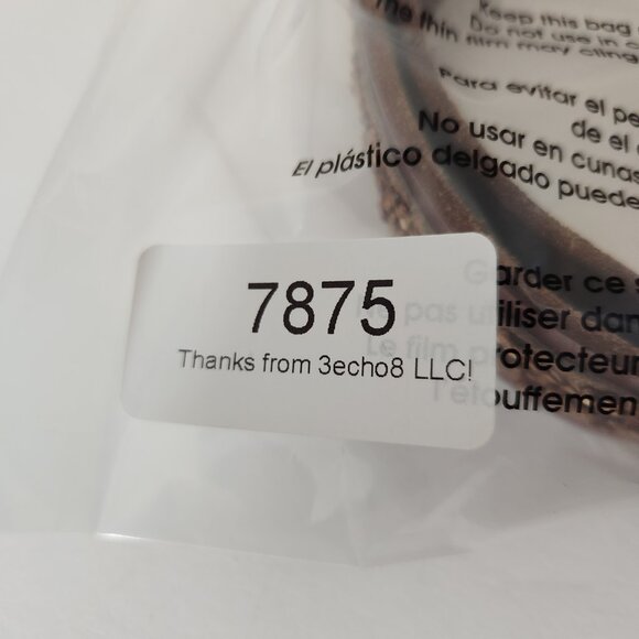 Abercrombie & Fitch Brown Leather Belt Womens S/M Sequins Beads Moose Logo Boho - Picture 16 of 16